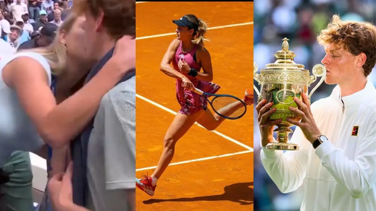 Wimbledon 2025 champion Jannik Sinner ex girlfriend anna kalinskaya viral kiss video