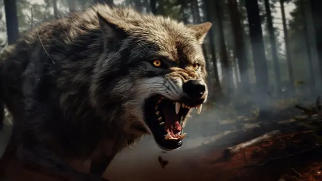 Wolf trace in drone camera