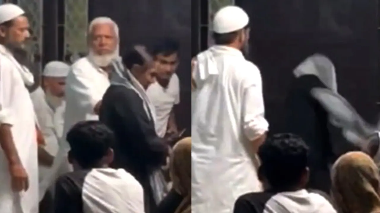UP: मौलवी ने झाड़फूंक के बहाने की छेड़छाड़, भरी पंचायत में महिला ने लात-घूंसे-चप्पलों से कूटा; VIDEO woman beat Maulvi