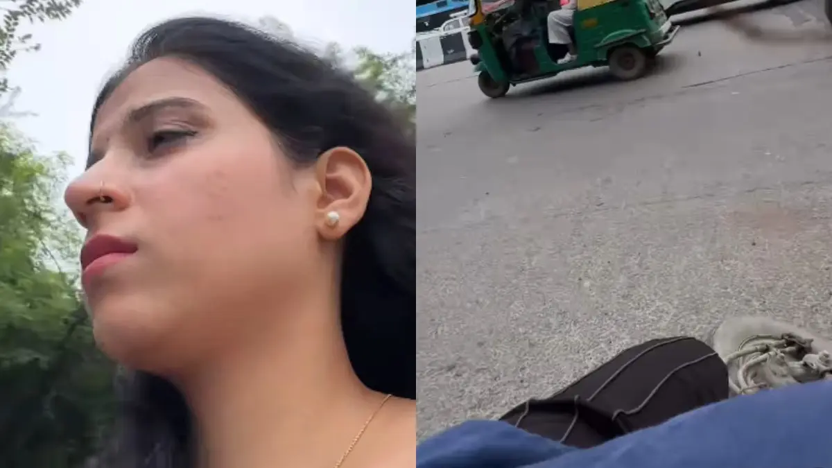 Woman Captures Her Own Bike Accident During Rapido Ride