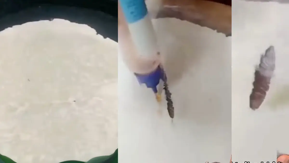 Woman fix roti with glue