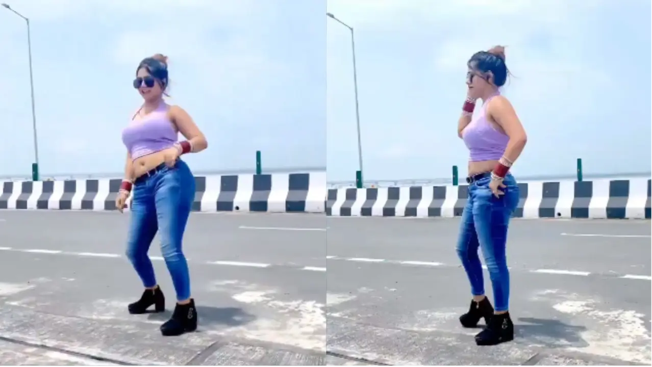 woman Shoot reels on highway,users asks police to take action.