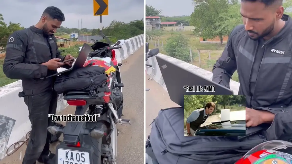 Work-Life Balance Or 'Extreme Productivity'? Techie Fixes Bugs While Biking To Dhanushkodi, Internet Calls It ‘Real-Life ZNMD’ Moment