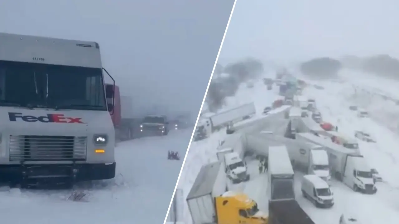 Massive 100-Vehicle Pileup In Michigan As Snowstorm Moves Across US | WATCH X