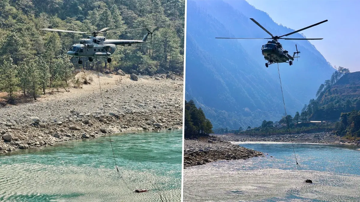 Firefighting At 9,500 Feet: IAF Drops 12,000 Litres Of Water To Combat Arunachal Forest Fires | WATCH x