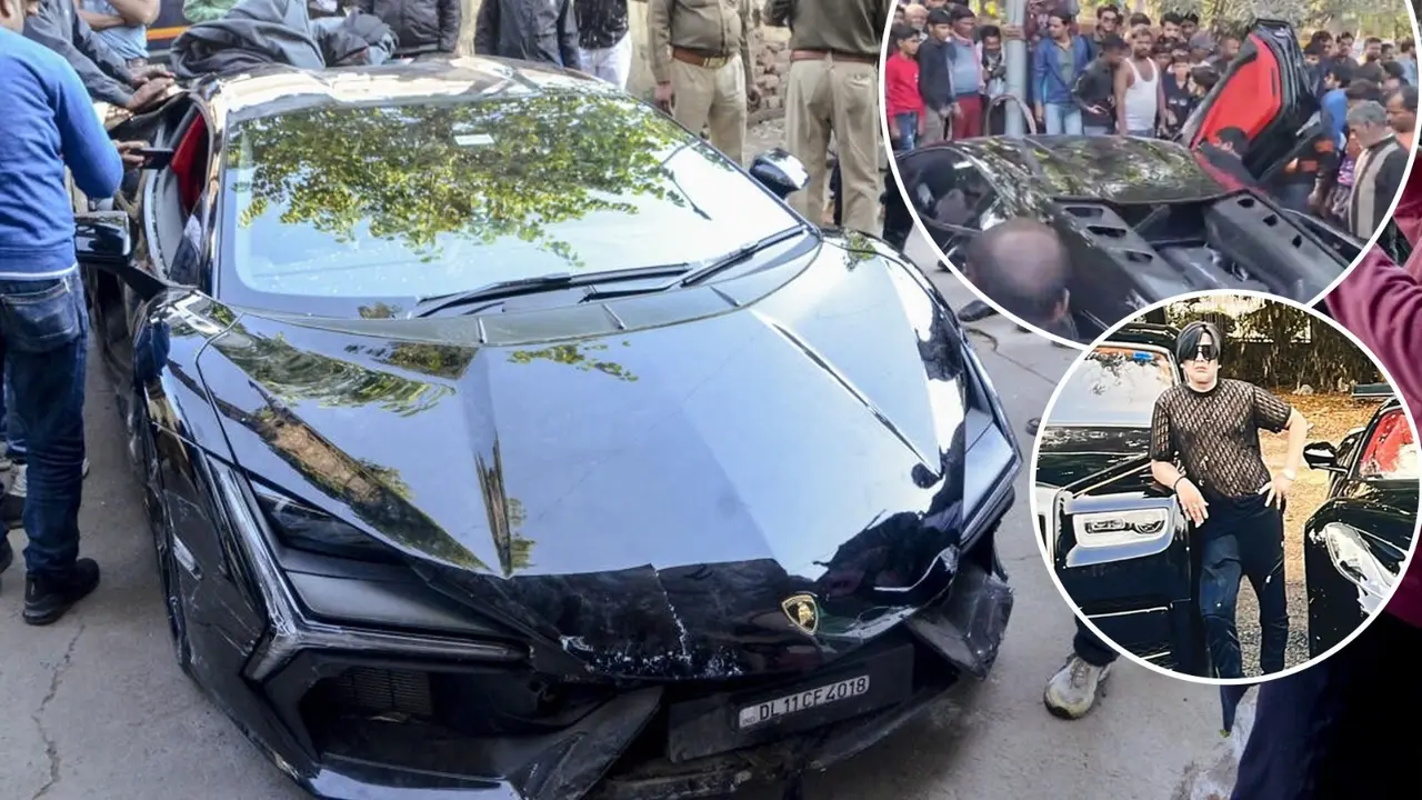UP Business Tycoon's Son Rams Speeding Lamborghini Into Pedestrians On Kanpur’s VIP Road, 6 Injured | WATCH X
