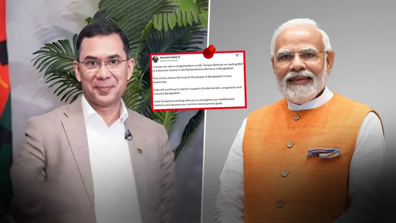 ‘Will Support Democratic, Inclusive Bangladesh’: PM Modi Congratulates Tarique Rahman On BNP’s Decisive Victory In Bangladesh Polls x