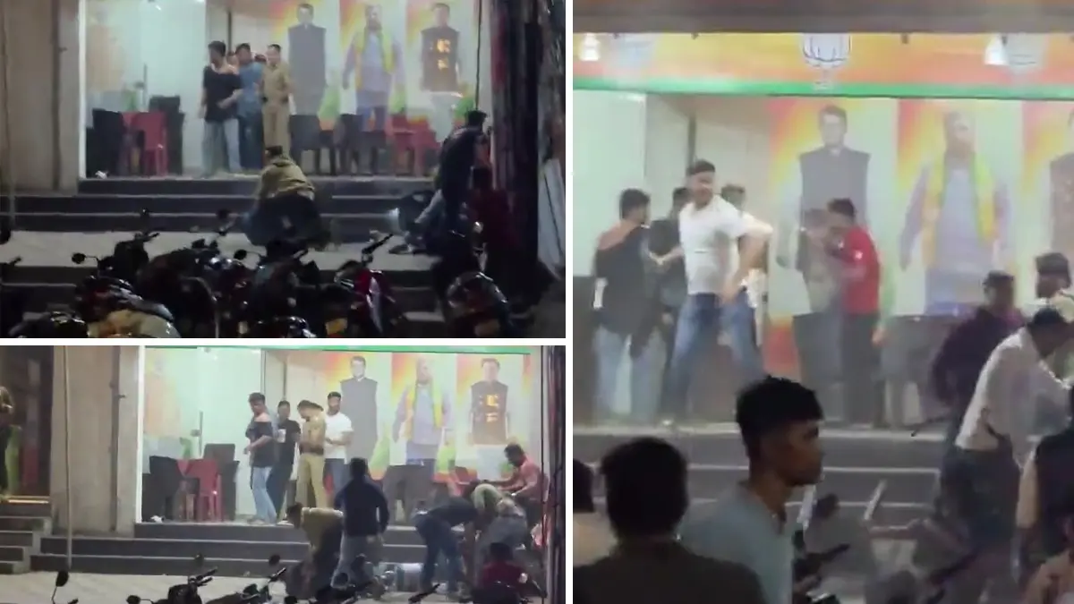 Clash Breaks Out Between Supporters Of BJP And KVA In Maharashtra's Bhiwandi Post Municipal Poll Verdict | WATCH XZ