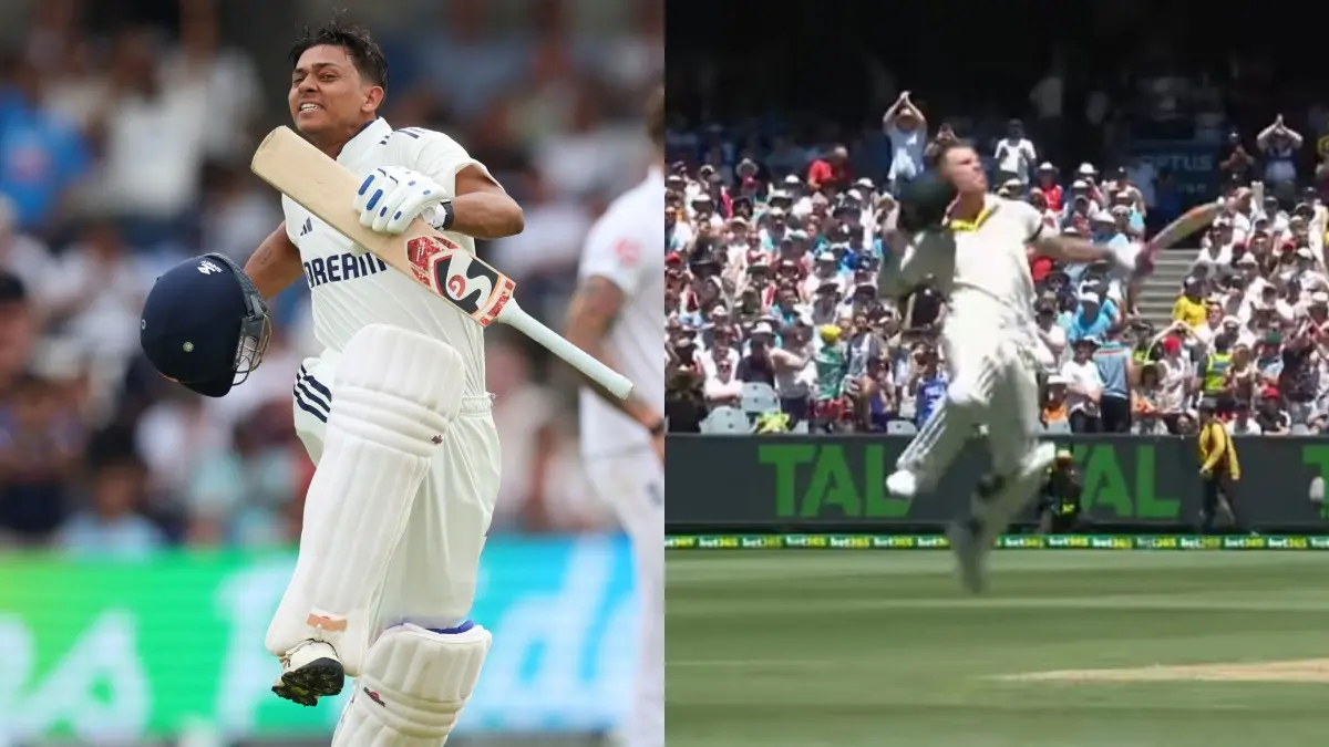 WATCH: Yashasvi Jaiswal Replicates David Warner's Iconic Celebration After Scoring Blazing Ton In Headingley During IND vs ENG 1st Test Yashasvi Jaiswal, David Warner