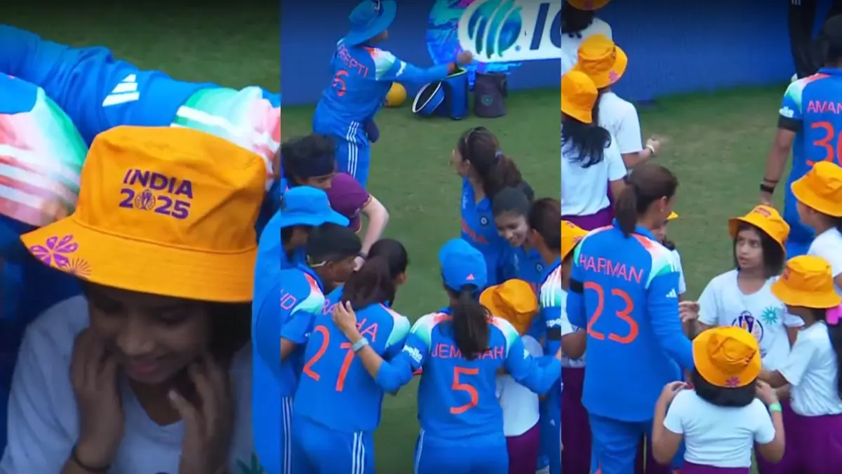 Young fan attends Team India's huddle