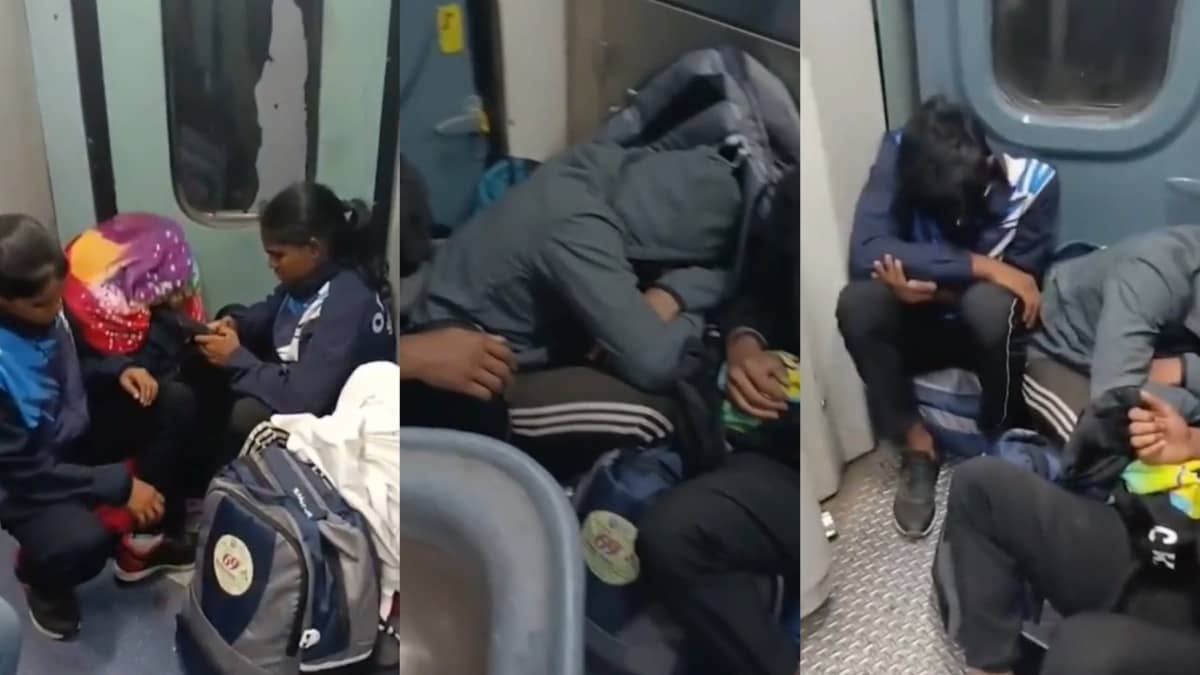 Young Odisha wrestlers forced to sit near train toilets while going to attend the 69th National School Wrestling Championship