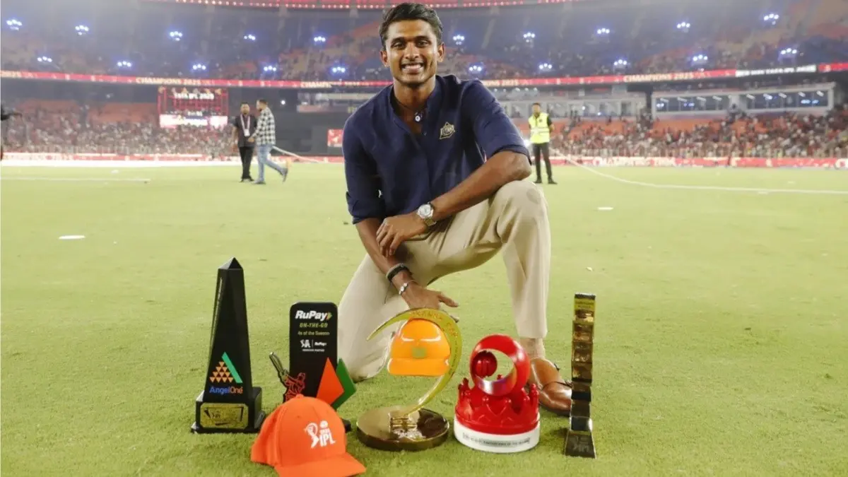 Sai Sudharsan Names 25-Year-Old Spinner As His 'Inspiration' To Play For Team India Ahead Of England Series Youngster Sai Sudharsan with his awards in the IPL 2025