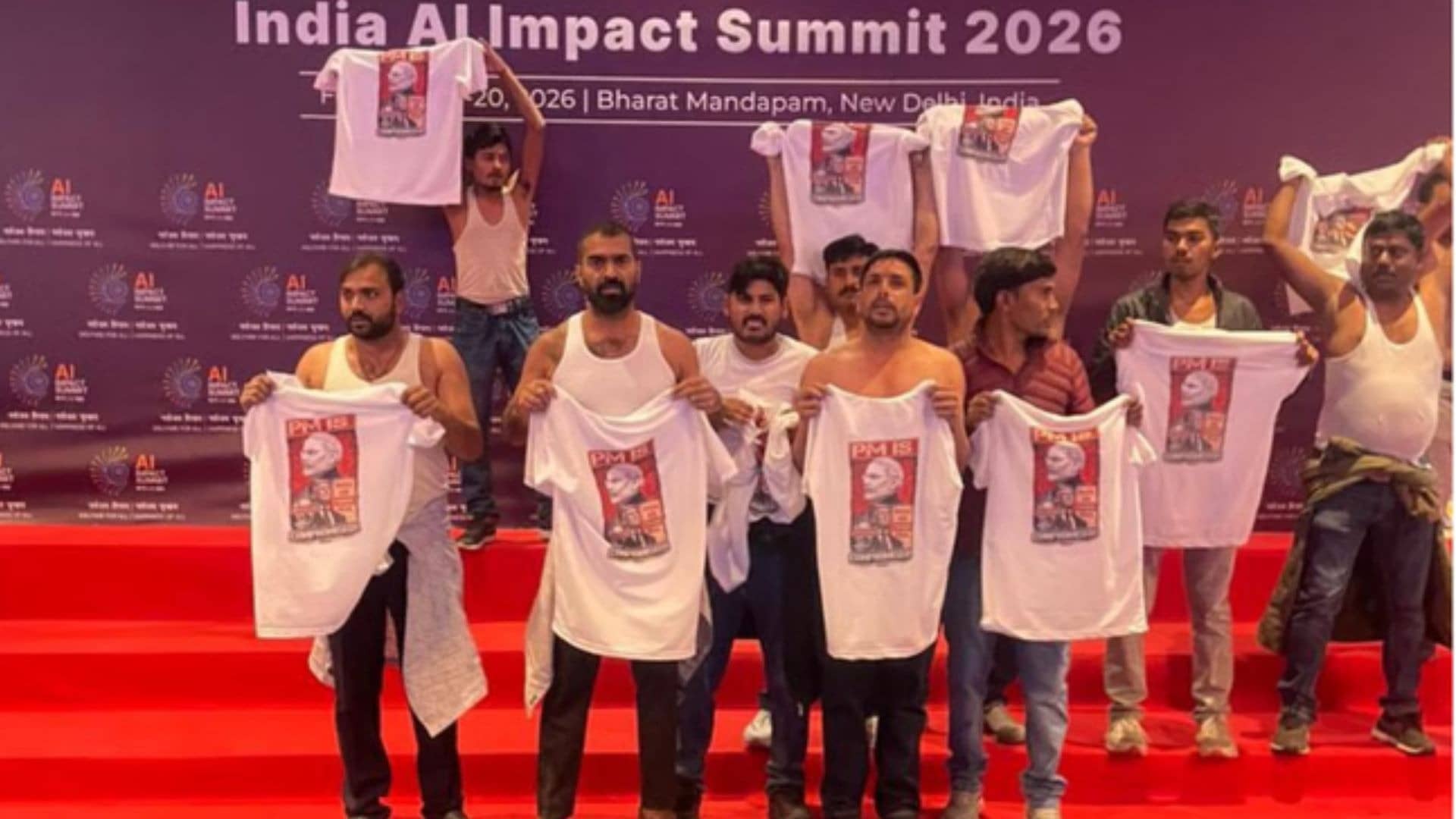 Youth congress organises shirtless protest at India AI Impact Summit 2026