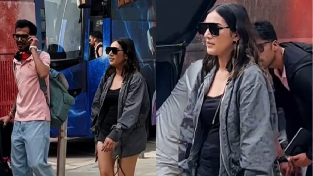 Yuzvendra Chahal-RJ Mahvash spotted in Punjab Kings Bus