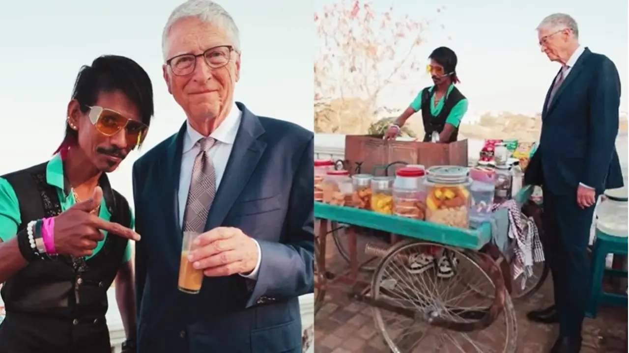 Bill Gates with Dolly Chaiwala