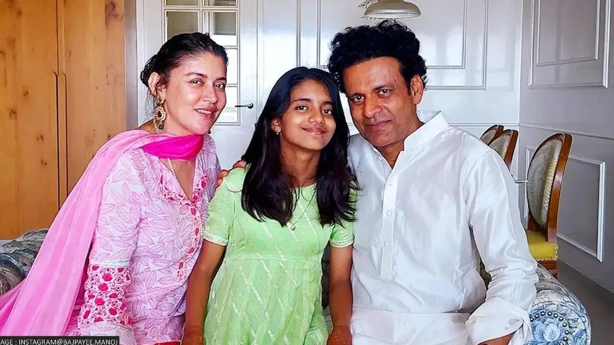 Manoj Bajpayee with wife and daughter