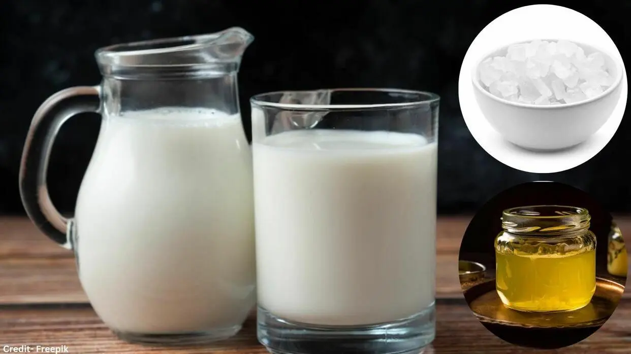 Benefits Of Drinking Ghee And Sugar Candy With Milk
iamge- freepik