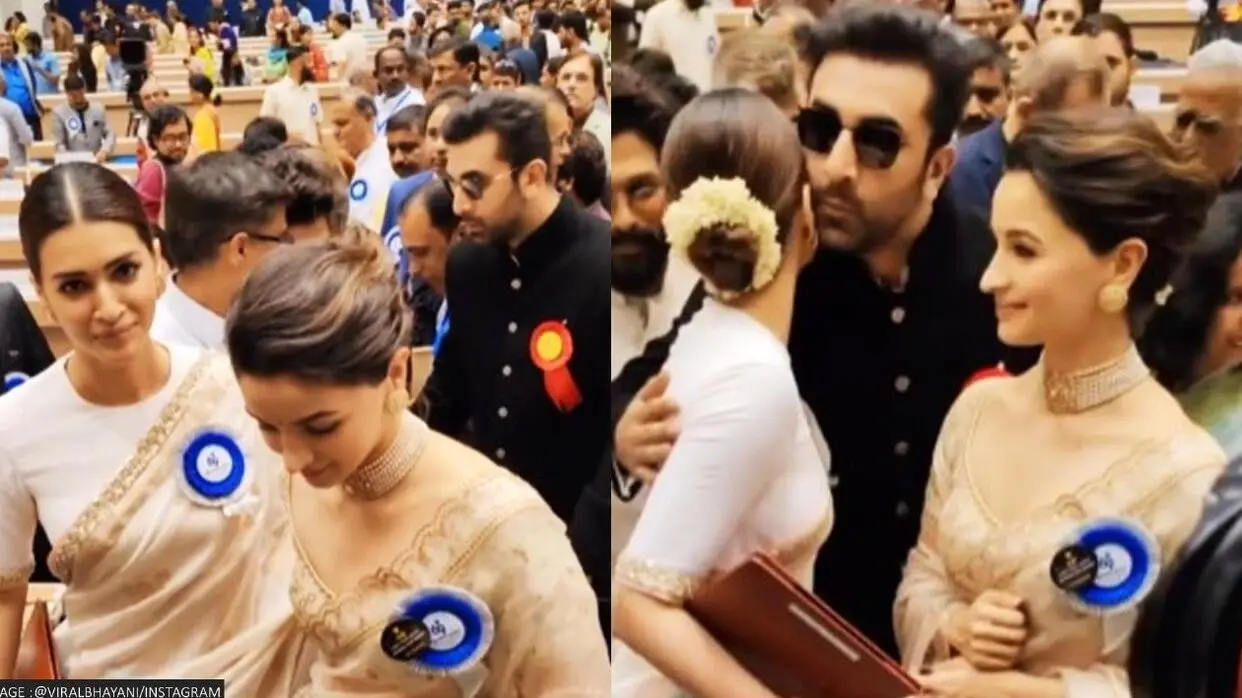 when ranbir kapoor hugged kriti sanon
image- @viralbhayani/instagram