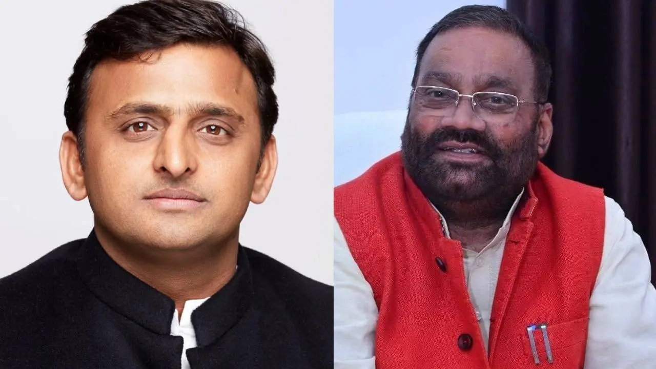 Akhilesh Yadav and Swami Prasad maurya