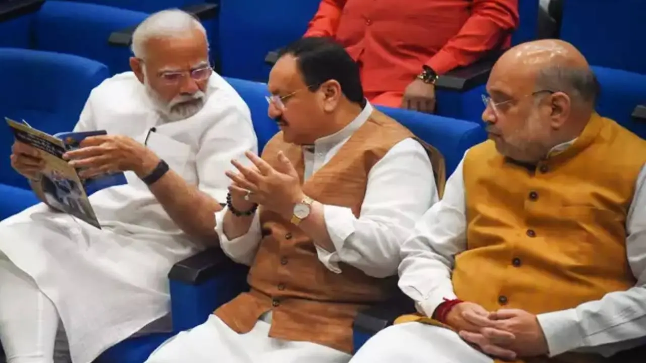 PM Narendra Modi, JP Nadda and Amit Shah