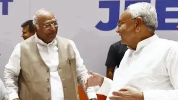 Congress president Mallikarjun Kharge, Bihar CM Nitish Kumar