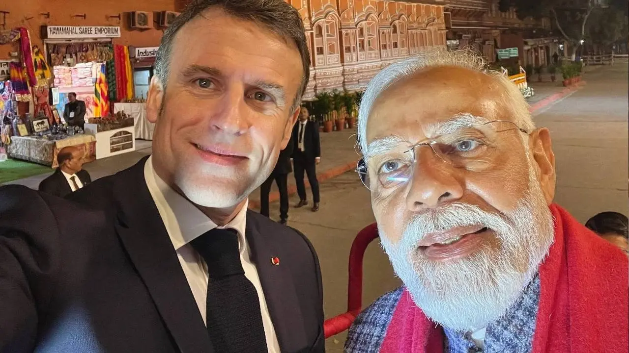 Emmanuel Macron and Narendra Modi