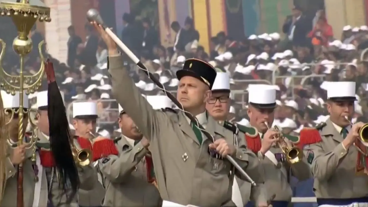 French marching contingent