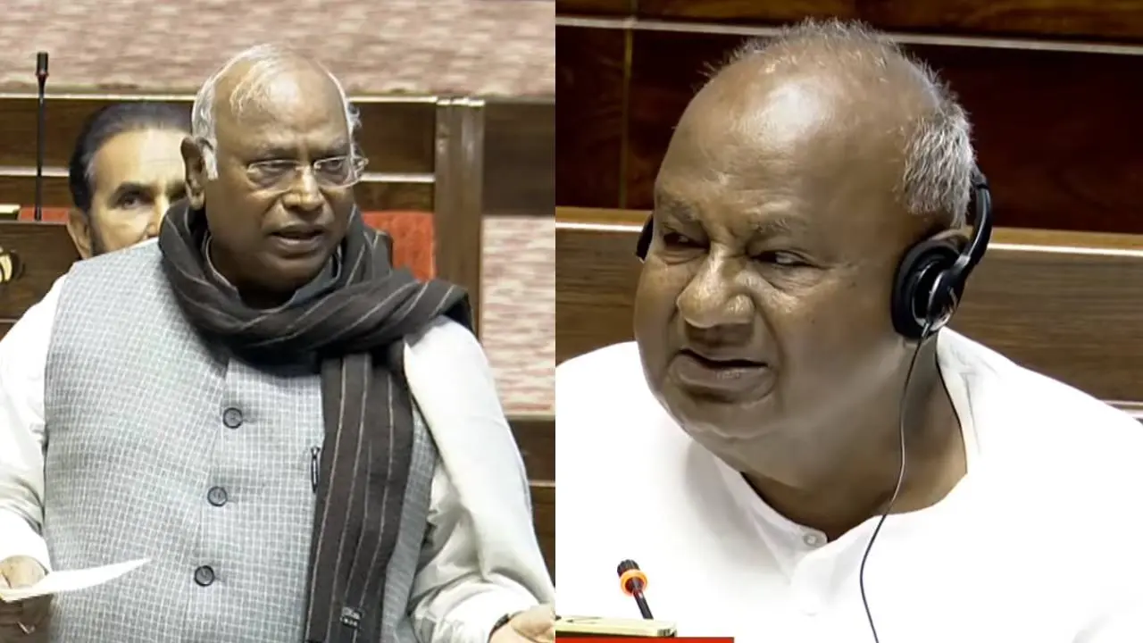 Mallikarjun Kharge and HD Deve Gowda