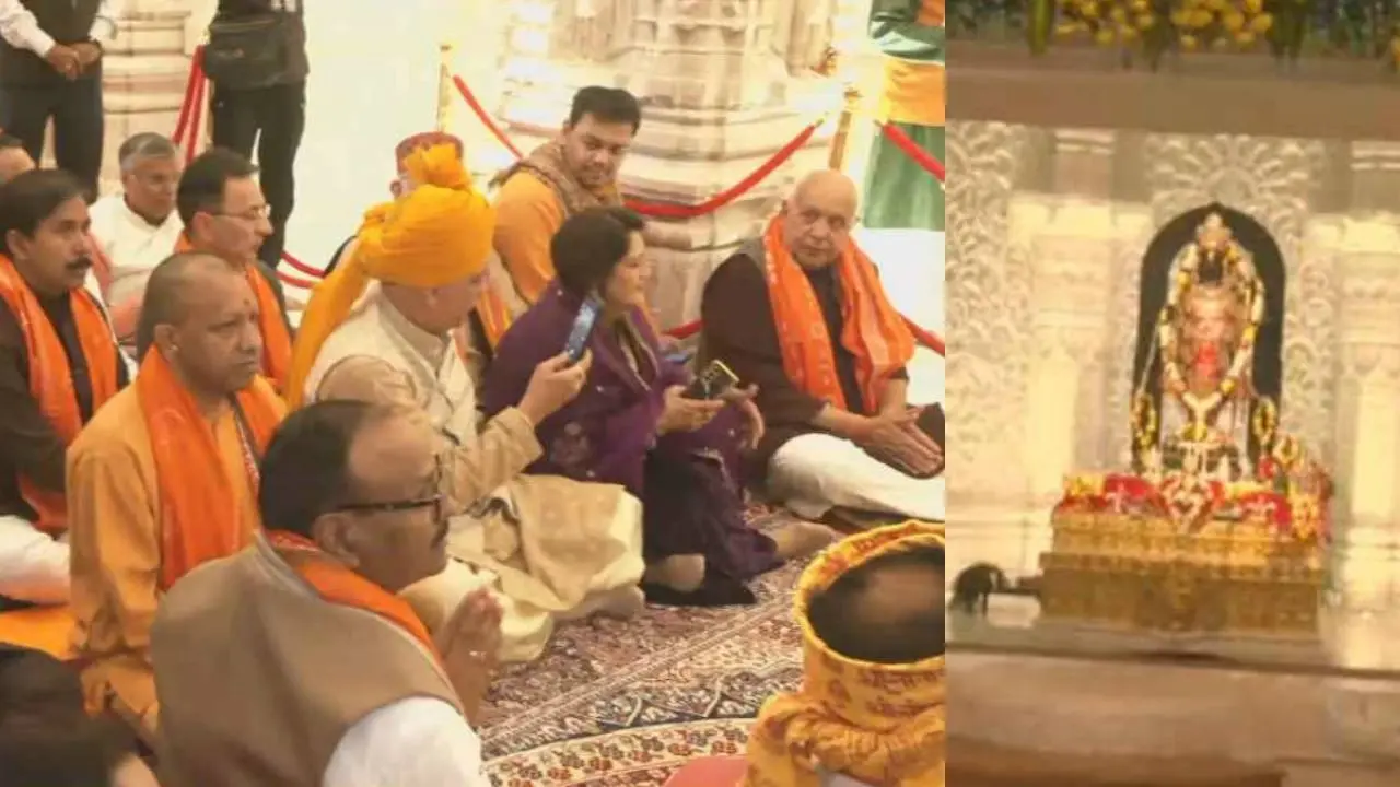 CM Yogi Adityanath and BJP MLA arrive Ayodhya Ram Mandir