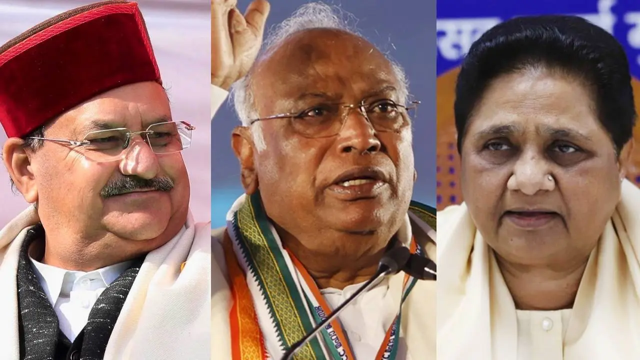 JP Nadda, Mallikarjun Kharge and Mayawati