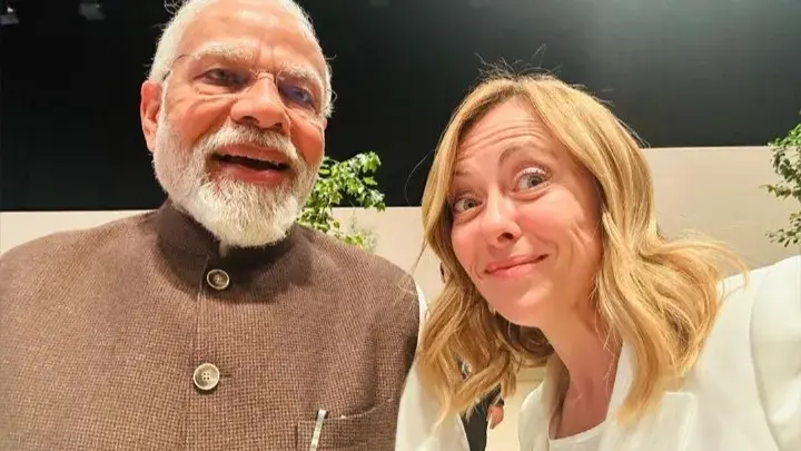 PM Modi with Georgia Meloni