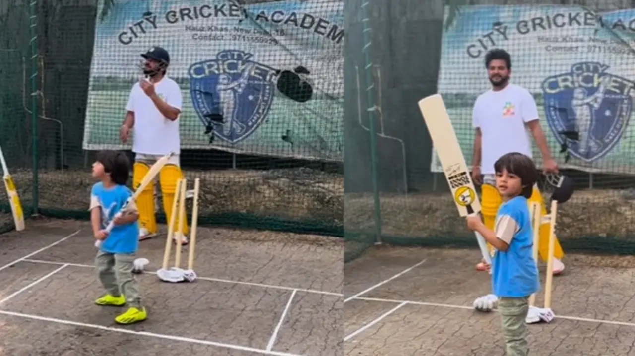 Suresh Raina Practice With His Son Rio