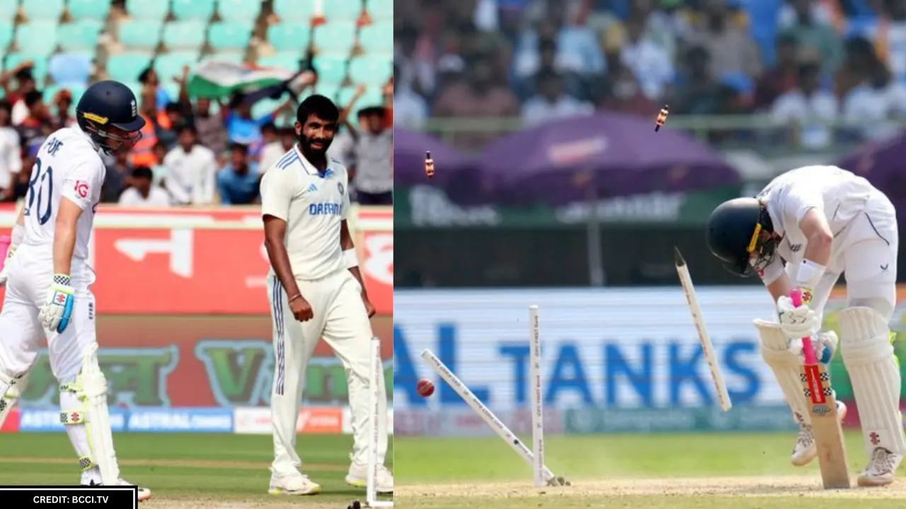 Jasprit Bumrah make out to Ollie pope