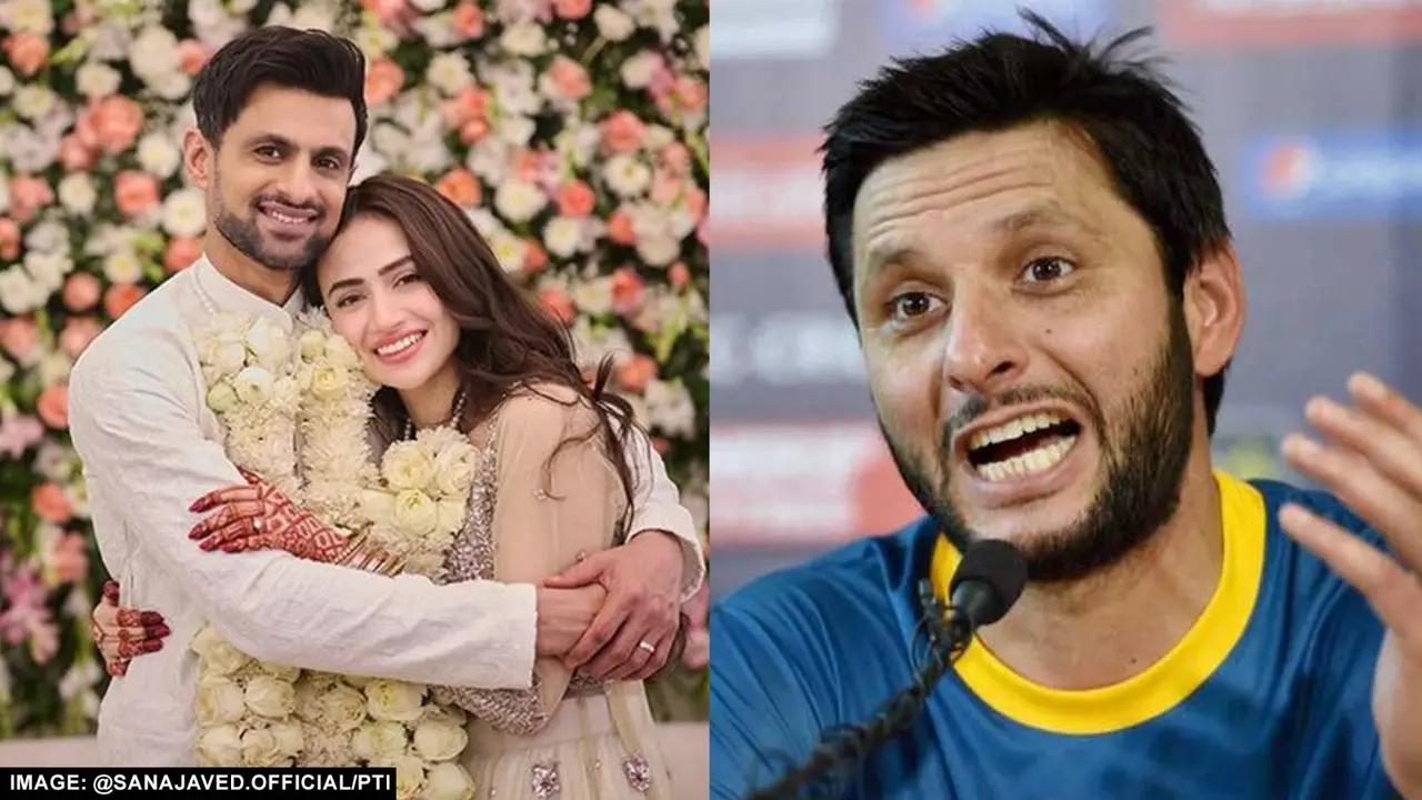 shahid afridi reaction on shoaib malik marriage