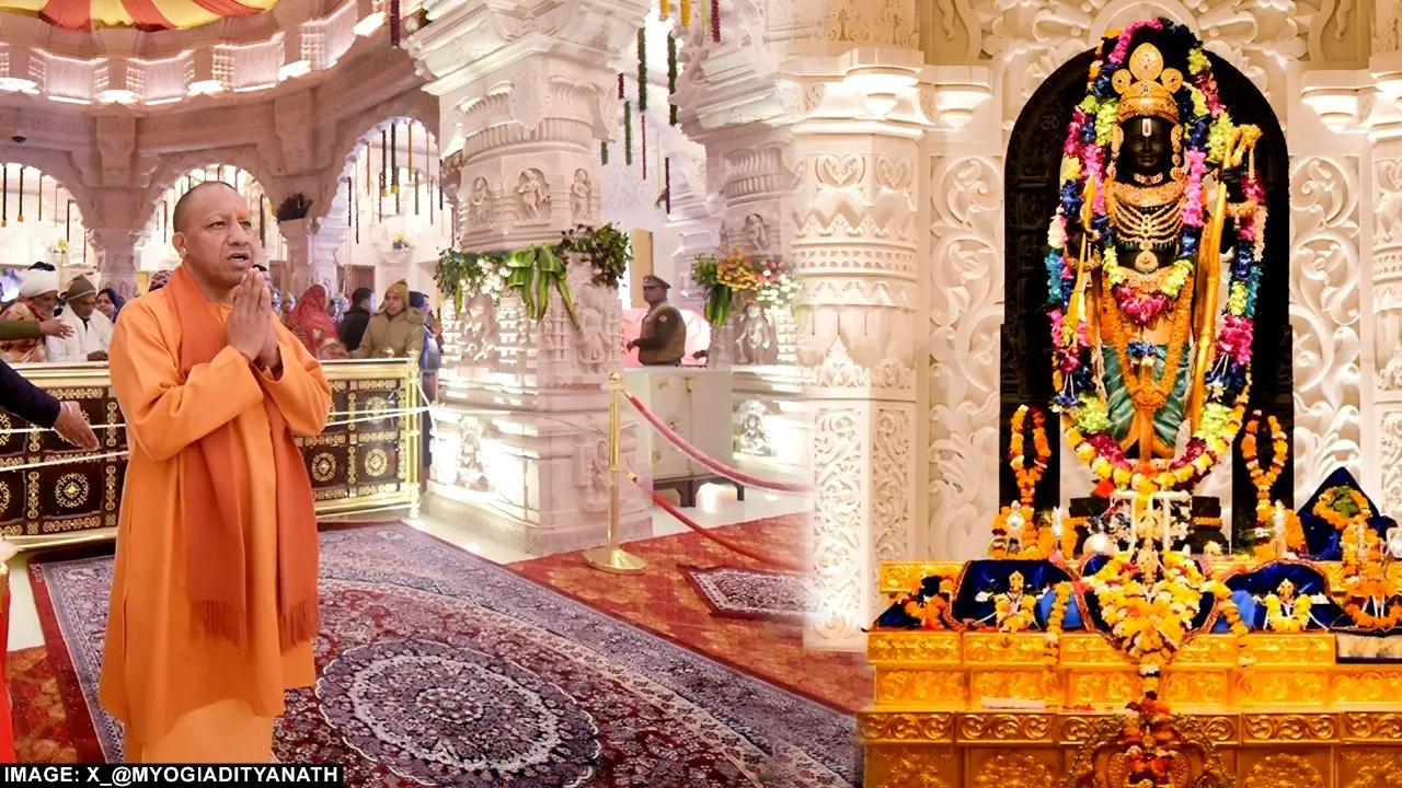 योगी ने अयोध्या में हनुमानगढ़ी व राम मंदिर और तुलसीपुर में मां पाटेश्वरी मंदिर में दर्शन-पूजन किये CM Yogi Adityanath in Ayodhya