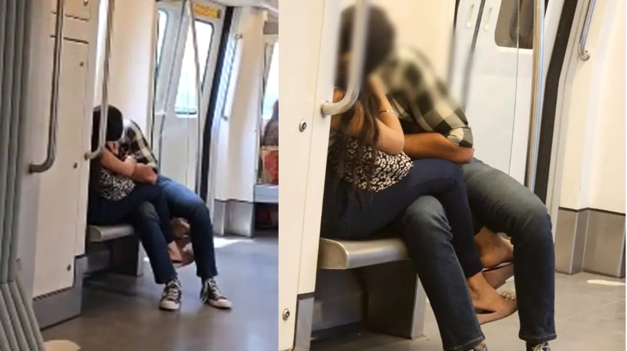 kissing in Delhi Metro