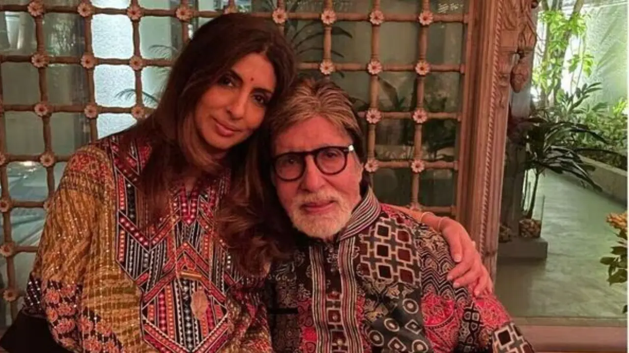 Amitabh Bachchan with Shweta Bachchan