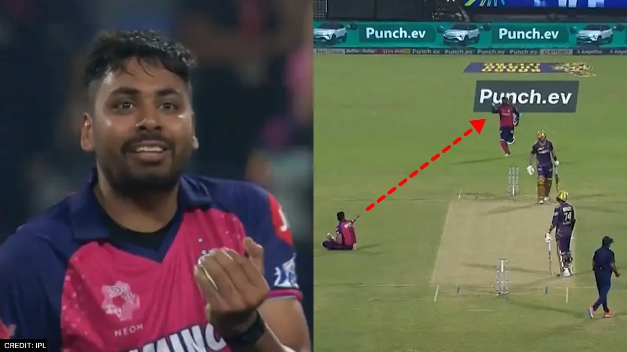 Avesh Khan Reaction to Captain Sanju Samson after stunning catch
