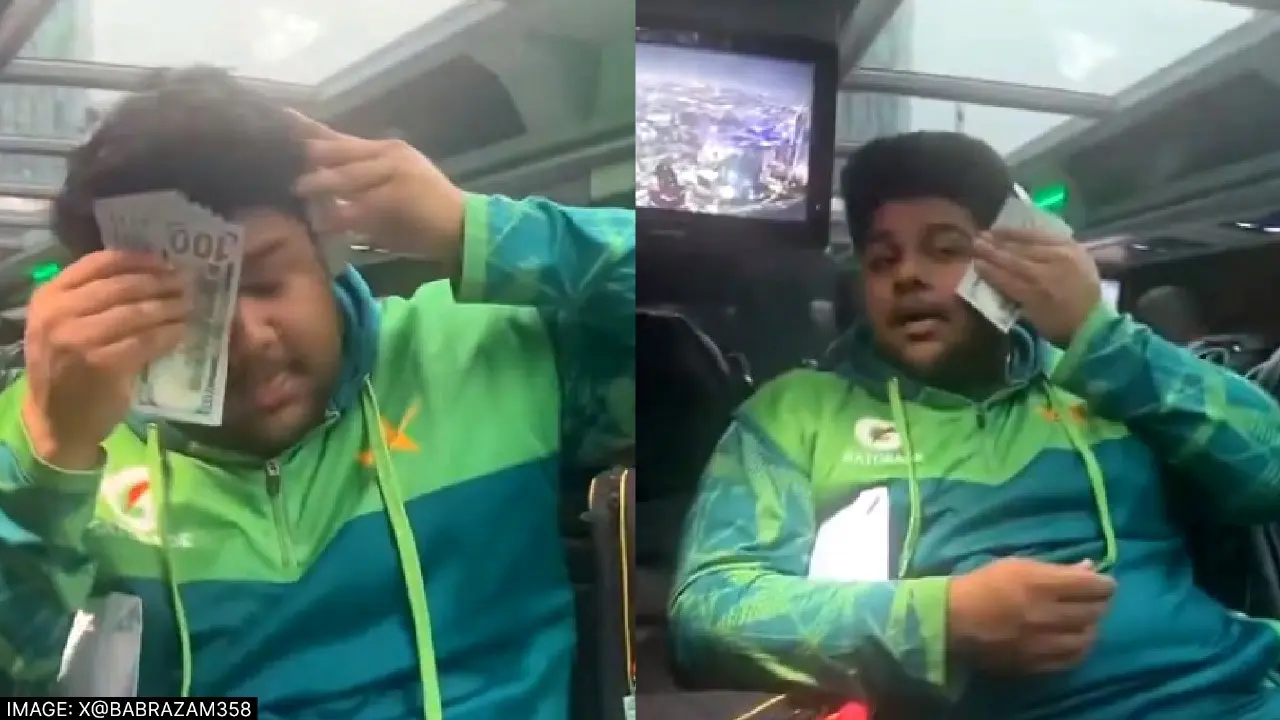 Pakistan's young wicketkeeper Azam creates controversy by wiping sweat with dollar note