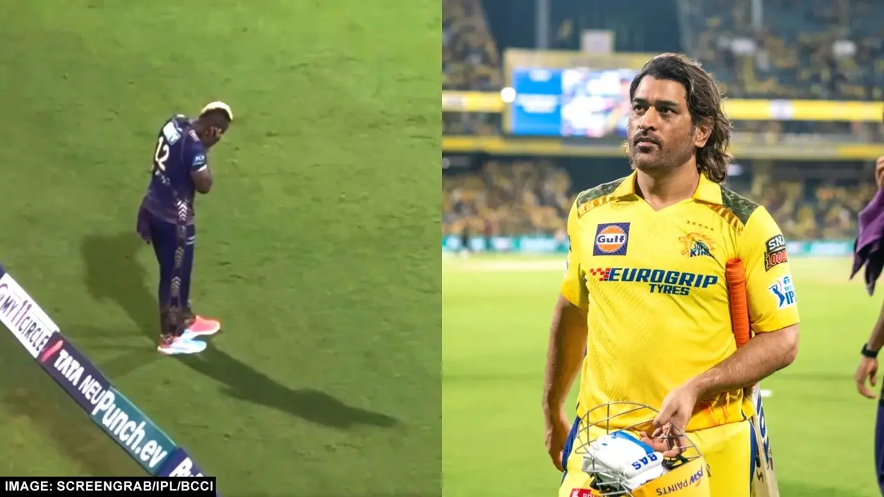 dhoni batting chennai crowd go crazy andre russell reaction