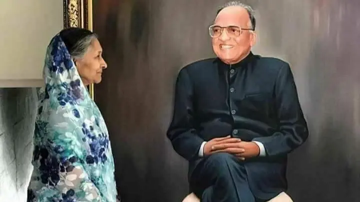savitri jindal and late op jindal portrait