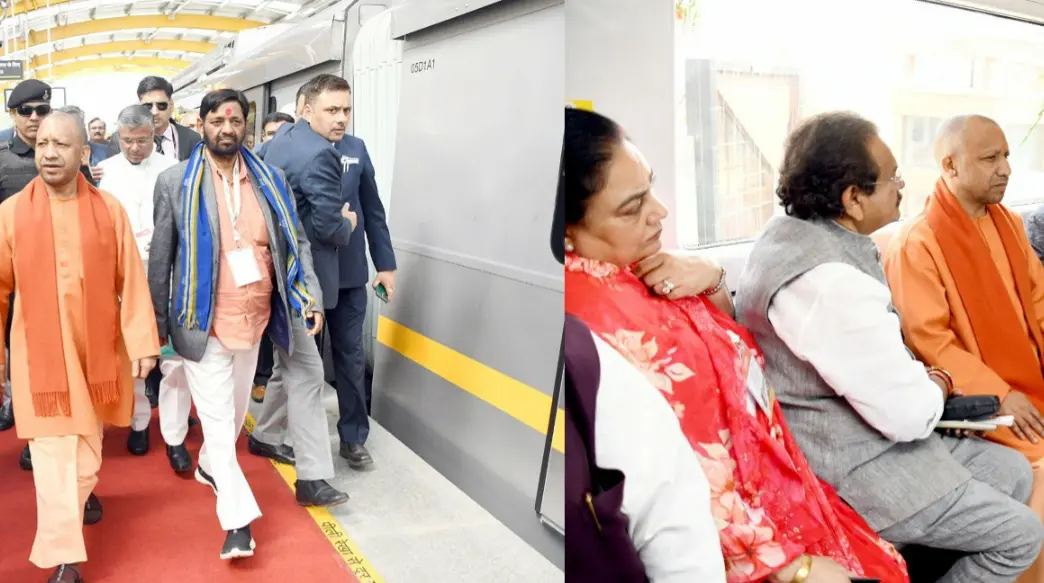 cm yogi adityanath at agra metro