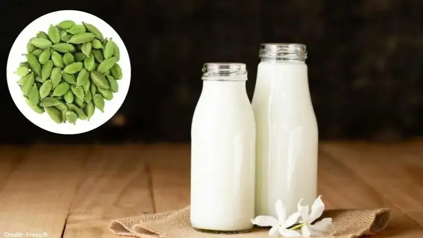green cardamom with milk