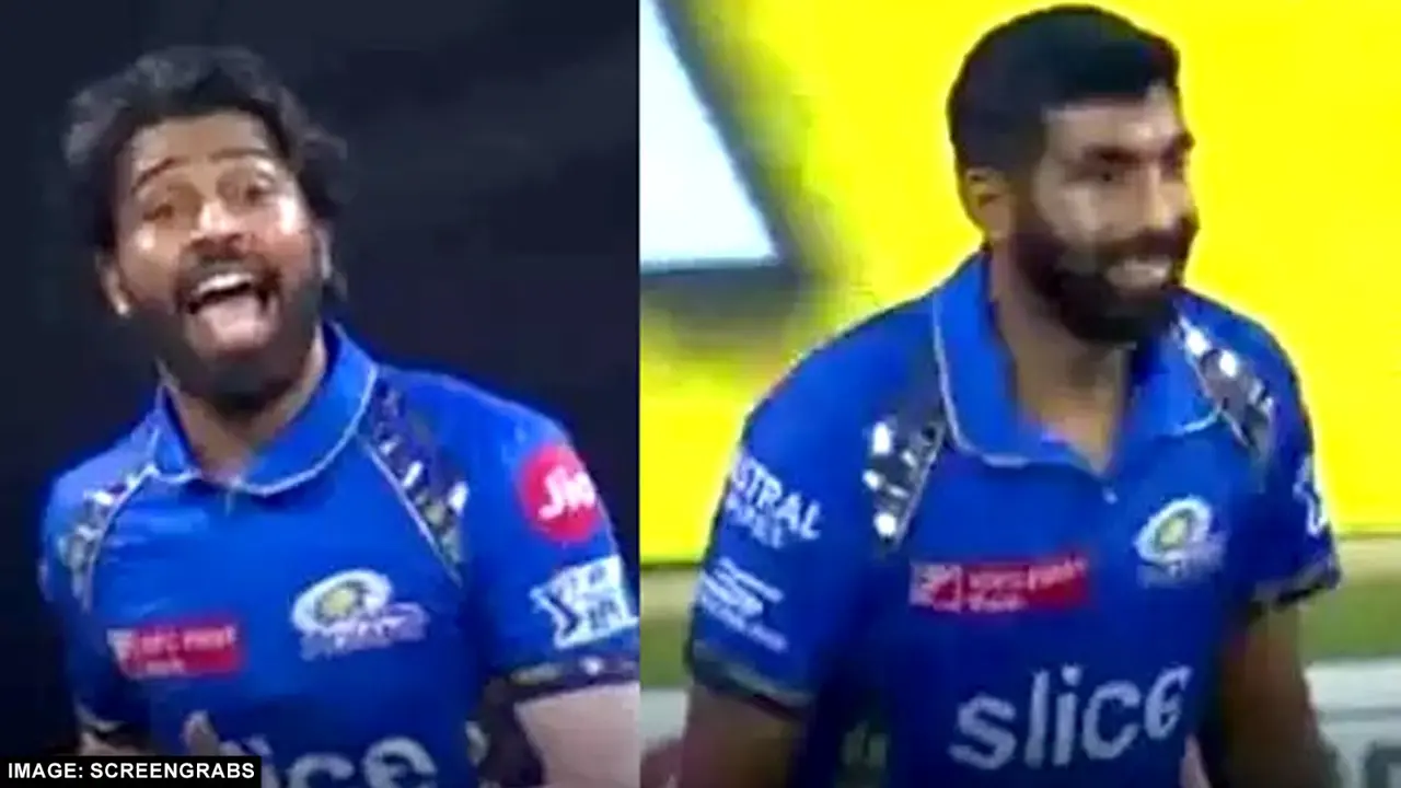hardik pandya shouting on jasprit bumrah
