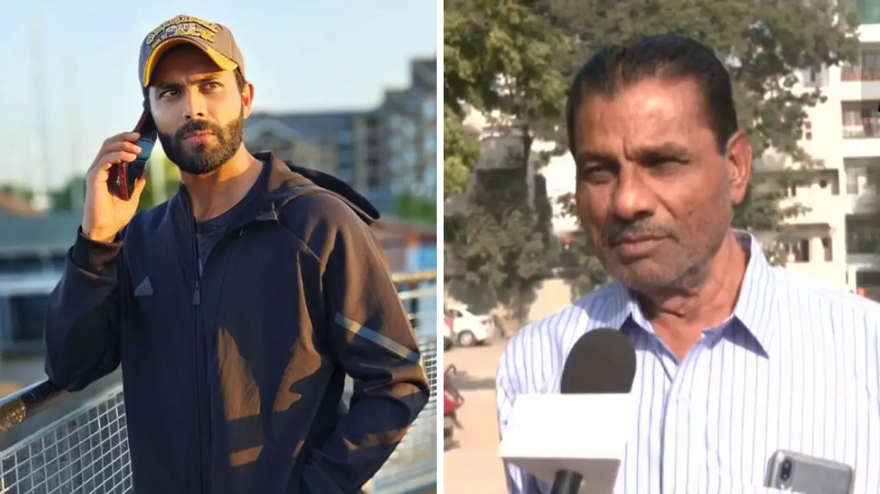 Indian Cricketer Ravindra Jadeja & His Father