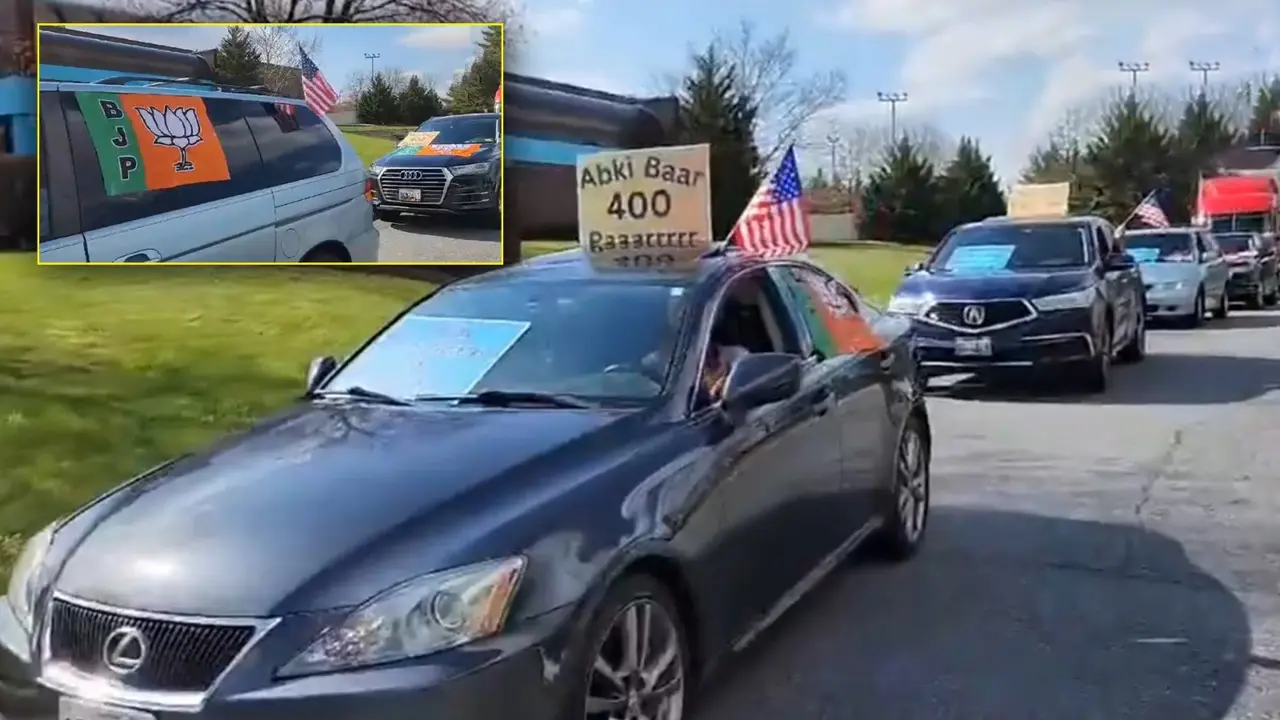 Car Rally in America support of PM Modi