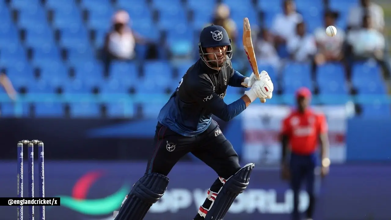 namibia batter nikolas davin retired out vs england