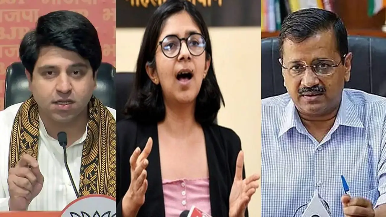 shehzad poonawalla, swati maliwal and arvind kejriwal