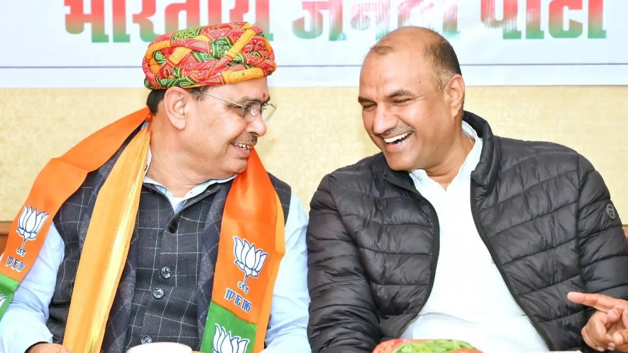 Rajasthan CM Bhajanlal Sharma and Party State Chief CP Joshi