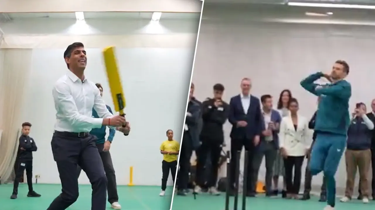 UK PM Rishi Sunak Play Cricket With James Anderson